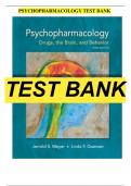 Test Bank For Psychopharmacology Drugs the Brain and Behavior 3th Edition By Meyer Nursing Complete Guide|A+