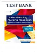 TEST BANK FOR UNDERSTANDING NURSING RESEARCH - 7TH EDITION BY SUSAN K GROVE & JENNIFER R GRAY ALL CHAPTERS COVERED