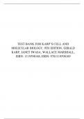 Test Bank For Karp’s Cell and Molecular Biology, 9th Edition 
