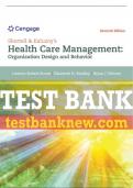 Test Bank For Shortell and Kaluzny’s Healthcare Management: Organization Design and Behavior - 7th - 2020 All Chapters - 9781305951174