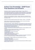 Autism Core Knowledge - QASP Exam Prep Questions and Answers