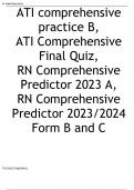 ATI comprehensive practice B,  ATI Comprehensive Final Quiz,  RN Comprehensive Predictor 2023 A,  RN Comprehensive Predictor 2023/2024 Form B and C