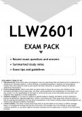 LLW2601 EXAM PACK 2023 - DISTINCTION GUARANTEED