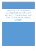 Test Bank for Operations Management, Sustainability and Supply Chain Management 13th Edition Heizer, Render, Munson