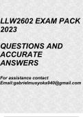 Collective Labour Law(LLW2602 Exam pack 2023)