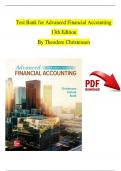 TEST BANK For Advanced Financial Accounting 13th Edition By Theodore Christensen, Complete Chapter 1 - 20 | Newest Version