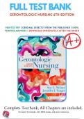 Test Bank For Gerontologic Nursing 6th Edition By Sue E. Meiner (2019-2020), 9780323498111, Chapter 1-29 Complete Questions And Answers A+