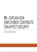 P5 - Explain how employment contracts can affect security for Unit 7 - Organisational Systems Security