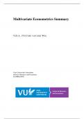 Samenvatting PART 1 multivariate econometrics