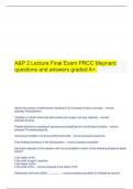  A&P 2 Lecture Final Exam PRCC Maynard questions and answers graded A+.