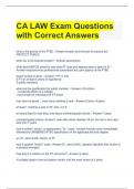 CA LAW Exam Questions with Correct Answers 