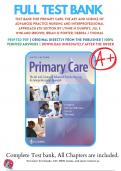 Test Bank for Primary Care: The Art and Science of Advanced Practice Nursing and Interprofessional Approach 6th Edition by Lynne M Dunphy (2023-2024), 9781719644655, Chapter 1-88 All Chapters with Answers and Rationals 