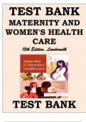 TEST BANK MATERNITY AND WOMEN'S HEALTH CARE 13TH EDITION, DEITRA LEONARD LOWDERMILK Test Bank Lowdermilk: Maternity and Women's Health Care 13th Edition Test Bank