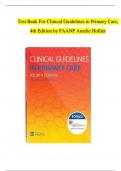 Test Bank For Clinical Guidelines in Primary Care, 4th Edition by FAANP Amelie Hollier, DNP, FNP-BC 9781892418272 Chapter 1-19 Complete Guide.