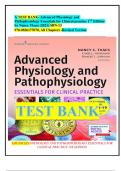 A TEST BANK- Advanced Physiology and Pathophysiology Essentials for Clinical practice 1st Edition by Nancy Tkacs (2021) ISBN-, All Chapters -Revised Version