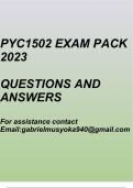 Psychology in Society(PYC1502 Exam pack 2023)