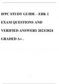 IFPC STUDY GUIDE – EBK 1 EXAM QUESTIONS AND VERIFIED ANSWERS 2023/2024 GRADED A+ .