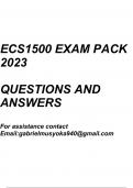 Economics 1500(ECS1500 Exam pack 2023)