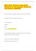 WGU C955 - Module 5: Descriptive Statistics for Two Variables, Questions and answers, VERIFIED | 34 Pages