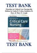 Test Bank For Priorities in Critical Care Nursing 8th Edition By Linda D. Urden; Kathleen M. Stacy; Mary E. Lough ISBN 9780323531993 Chapter 1-27 | Complete Guide A+