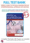 Test Bank For Seidel's Guide to Physical Examination An Interprofessional Approach 9th 10th Edition by Jane W. Ball- Joyce E. Dains