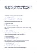 ABCP Board Exam Practice Questions With Complete Solutions Graded A+