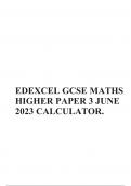 EDEXCEL GCSE MATHS HIGHER PAPER 3 JUNE 2023 CALCULATOR.