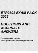Human Resource Management for Entrepreneurs(ETP2602 Exam pack 2023)