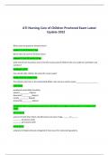 ATI Nursing Care of Children Proctored Exam Latest Update 2022 When does the posterior fontanel close? between 6 and 8 weeks of age When does the anterior fontanel close? between 12 and 18 months of age what kind of test should you use to test the visual 