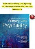 Primary Care Psychiatry, 2nd Edition TEST BANK by Robert McCarron, Glen Xiong, Verified Chapters 1 - 26, Complete Newest Version