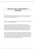 ABA 603 FINAL EXAM (PART 1)  2023/2024
