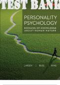 TEST BANK for Personality Psychology: Domains Of Knowledge About Human Nature 3rd Canadian Edition by Larsen Randy; Buss David and David King (Complete Chapters 1-20)