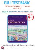 Test Bank for Gordis Epidemiology 6th Edition Celentano | 9780323552295 | All Chapters with Answers and Rationals