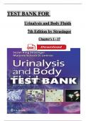TEST BANK For Urinalysis and Body Fluids, 7th Edition by Strasinger, All Chapters 1 - 17, Complete Newest Version (100% Verified)