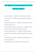 The Appian way Exam Questions & Answers Already Graded A+