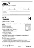 AQA GCSE SPANISH Higher Tier Paper 4 Writing QP 2023