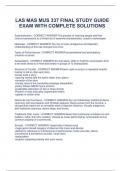 LAS MAS MUS 337 FINAL STUDY GUIDE  EXAM WITH COMPLETE SOLUTIONS