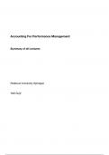 Summary of 'Accounting for Performance Management'