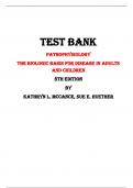 Test Bank For Pathophysiology  The Biologic Basis for Disease in Adults and Children  8th Edition By Kathryn L. McCance, Sue E. Huether |All Chapters,  Year-2024|