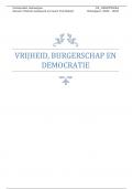 Samenvatting -  Vrijheid burgerschap en democratie (UA_1008CPGVKA)