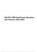 MATH 1280 Final Exam Questions With Correct Answers Latest Updated 2024 (GRADED)