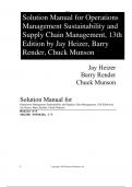 Solution Manual for Operations Management Sustainability and Supply Chain Management, 13th Edition by Jay Heizer, Barry Render, Chuck Munson
