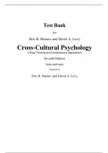 Test Bank For Cross-Cultural Psychology Critical Thinking and Contemporary Applications 7th Edition By Eric Shiraev, David Levy (All Chapters, 100% Original Verified, A+ Grade)