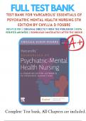 Test Bank For Varcarolis’ Essentials of Psychiatric Mental Health Nursing 5th Edition By Chyllia D Fosbre / ALL Chapters 1-28 /Complete Questions and Answers A+ / 9780323810302 /