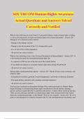 SOUTHCOM Human Rights Awareness Actual Questions and Answers Solved Correctly and Verified
