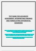TEST BANK For Advanced Assessment Interpreting Findings and Formulating Differential Diagnoses, 5th Edition by Goolsby