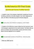 Scribe America ED Course Final Exam Questions and Answers (2024 / 2025) (Verified Answers)