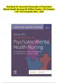 Test Bank for Varcarolis Essentials of Psychiatric Mental Health Nursing 5th Edition Fosbre / All Chapters 1-28 / Full Complete 2024