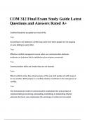 COM 312 Final Exam Study Guide Latest Questions and Answers Rated A+.