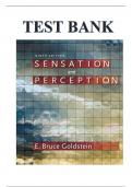 Test Bank for Sensation and Perception, 9th Edition, E. Bruce Goldstein, ISBN-10:  1133958494, ISBN-13:  9781133958499 VERIFIED  100% ANSWERS